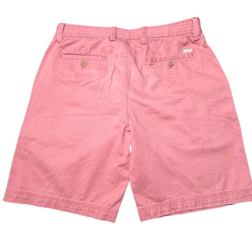 IZOD Shorts Mens 34 Saltwater Chino Cotton Pink Preppy Casual Summer‎ Old Money